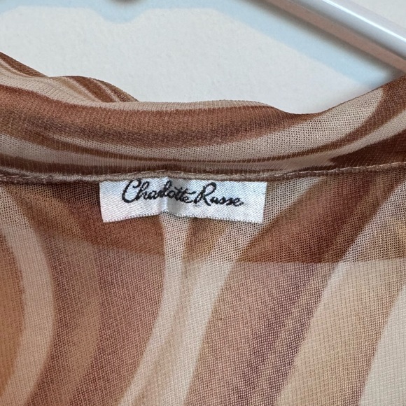 Charlotte Russe Y2K does 70s Brown mesh top - Picture 6 of 8